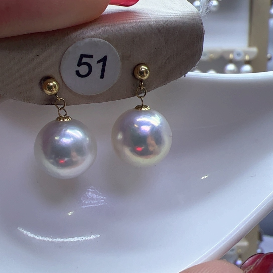 淡水珍珠耳饰18K金镶嵌