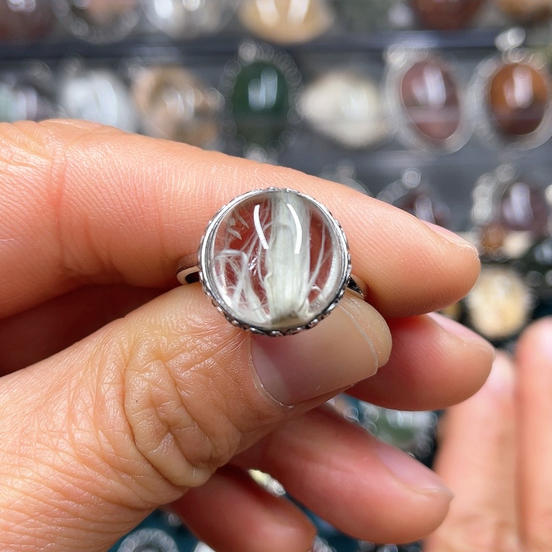 【闪购商品】水晶珠宝半成品银S925镶嵌戒指