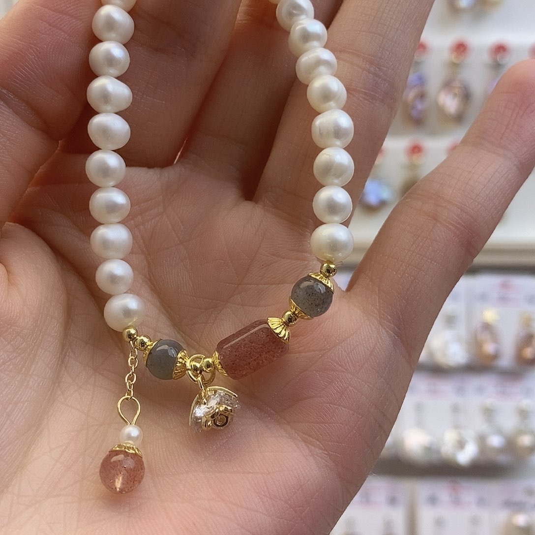 淡水珍珠颈饰银S925镶嵌