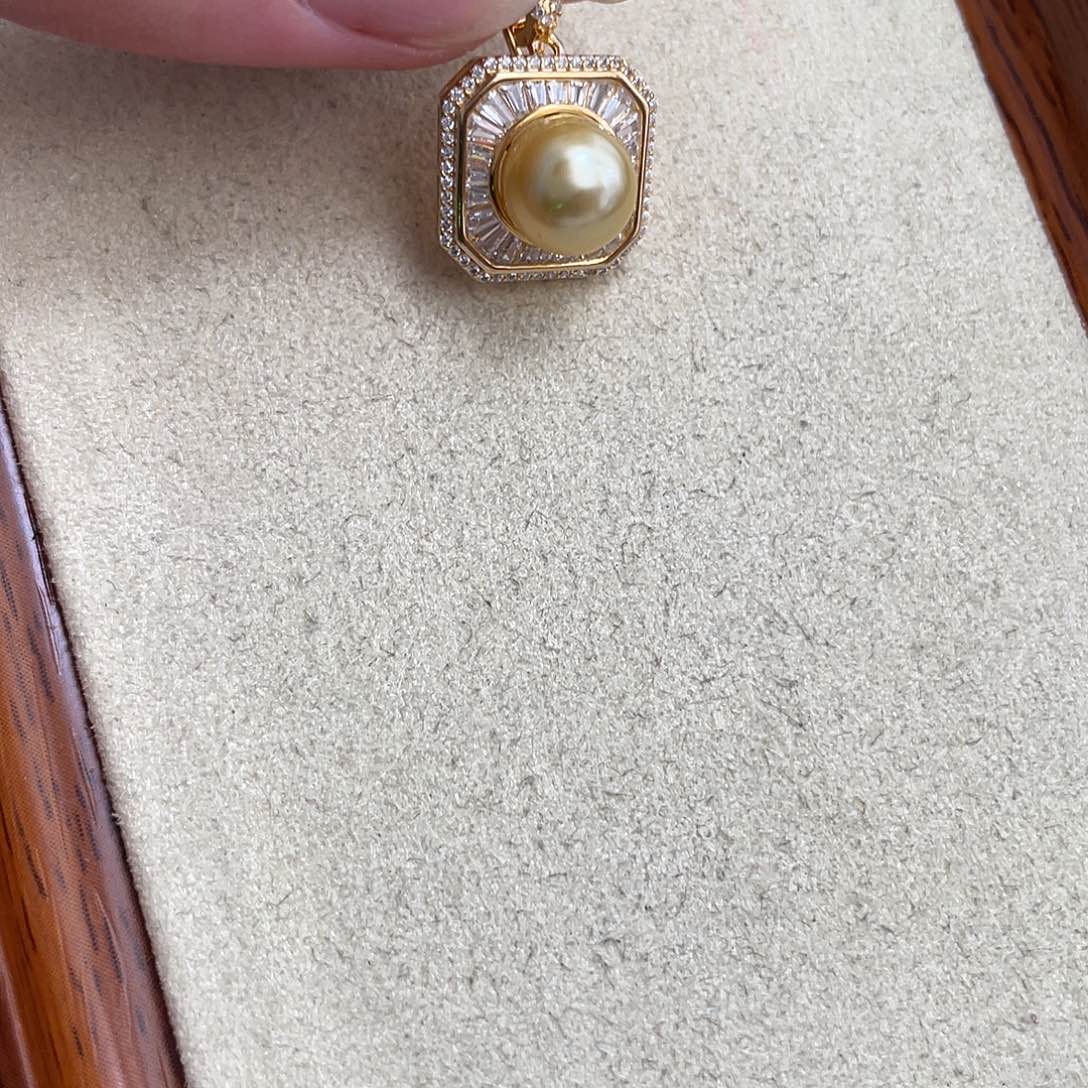 海水珍珠银S925镶嵌颈饰