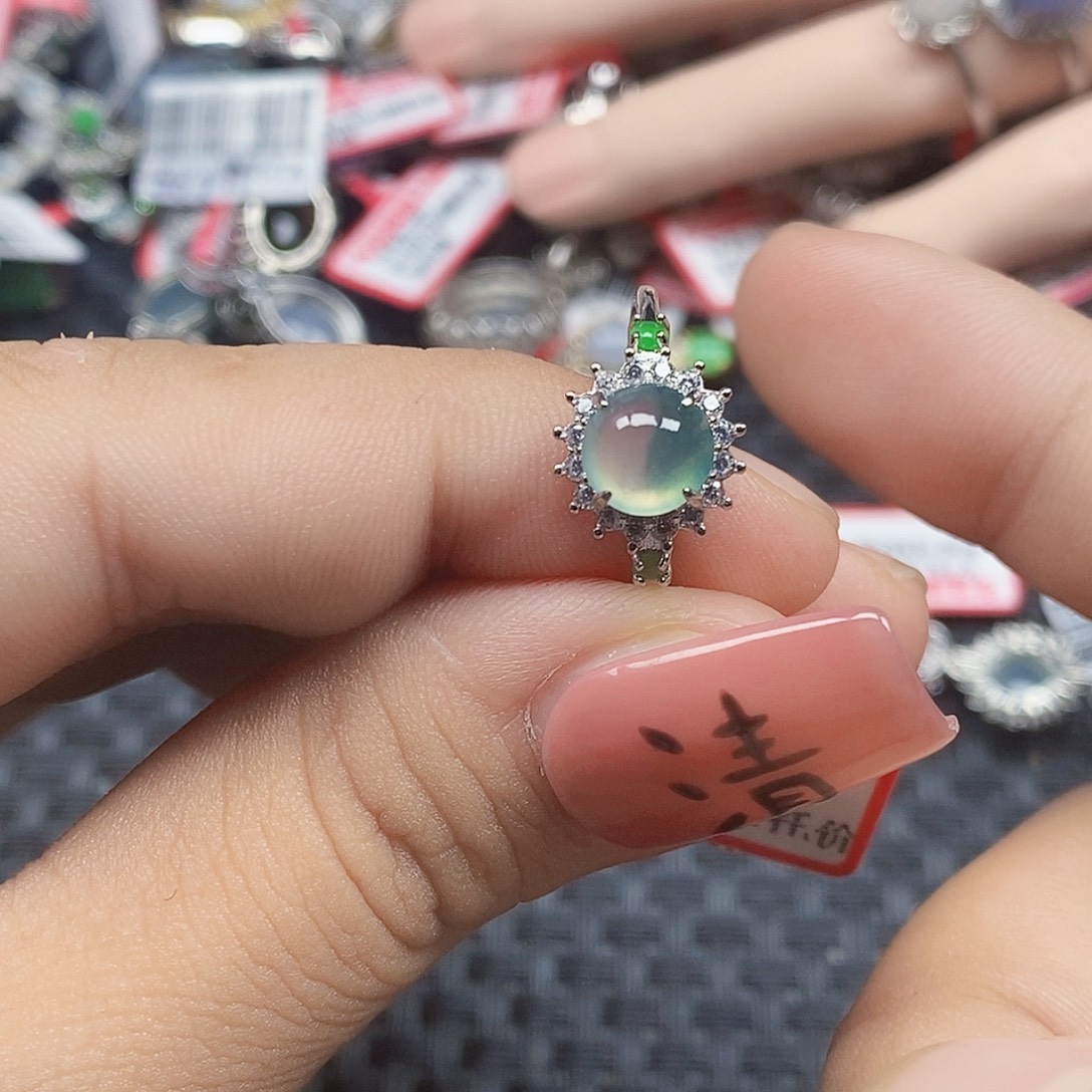 翡翠银S925镶嵌戒指