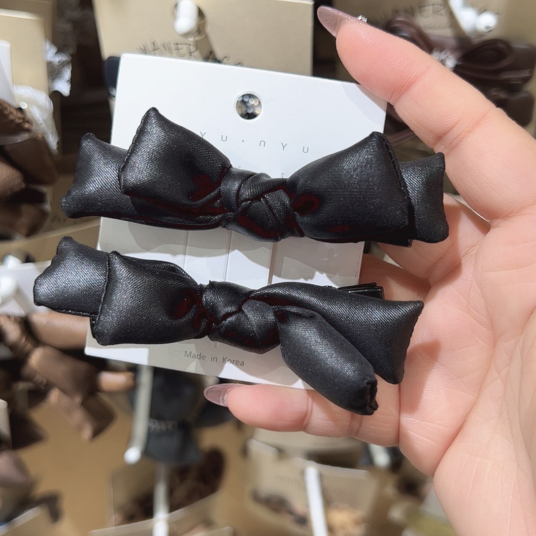 非金属充棉蝴蝶结鸭夹一对