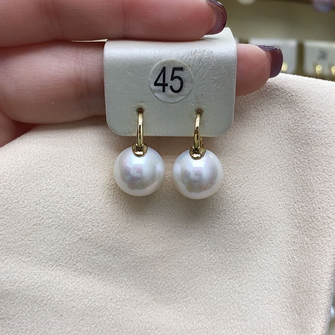淡水珍珠耳饰18K金镶嵌