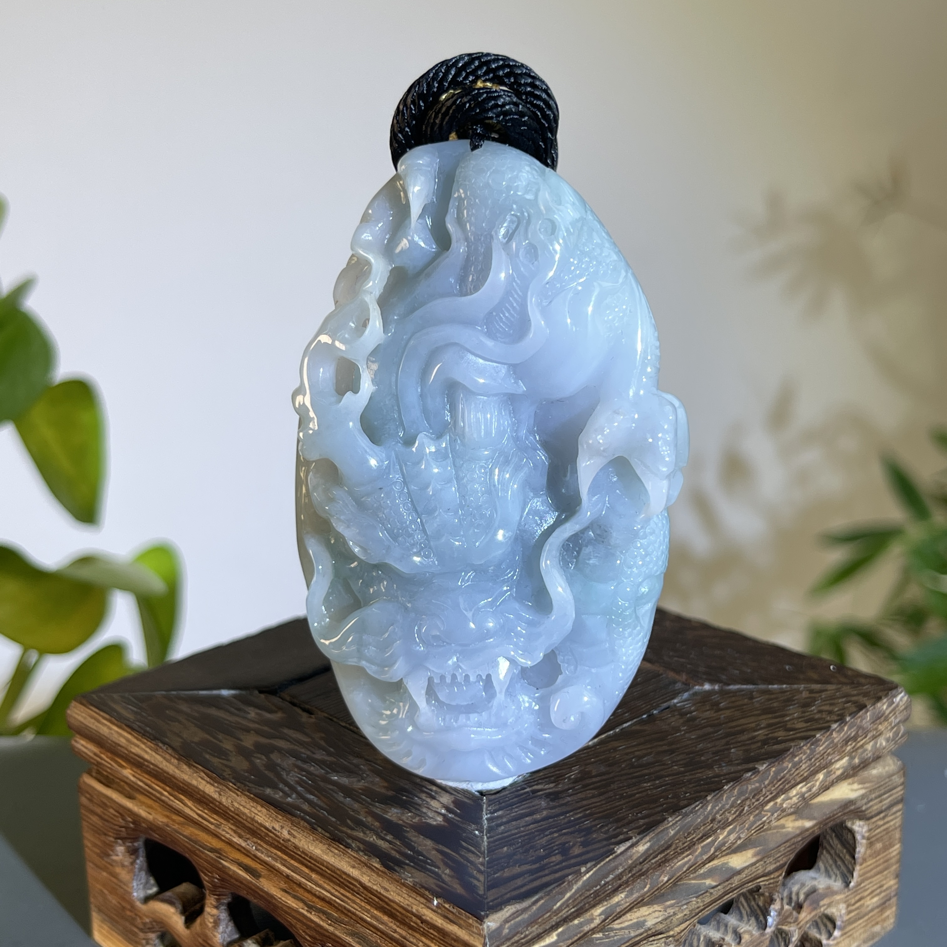 JXW13-57 天然缅甸A货翡翠  龙牌