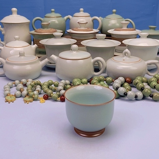 杯天青微蓝玉兰杯原矿釉原产地