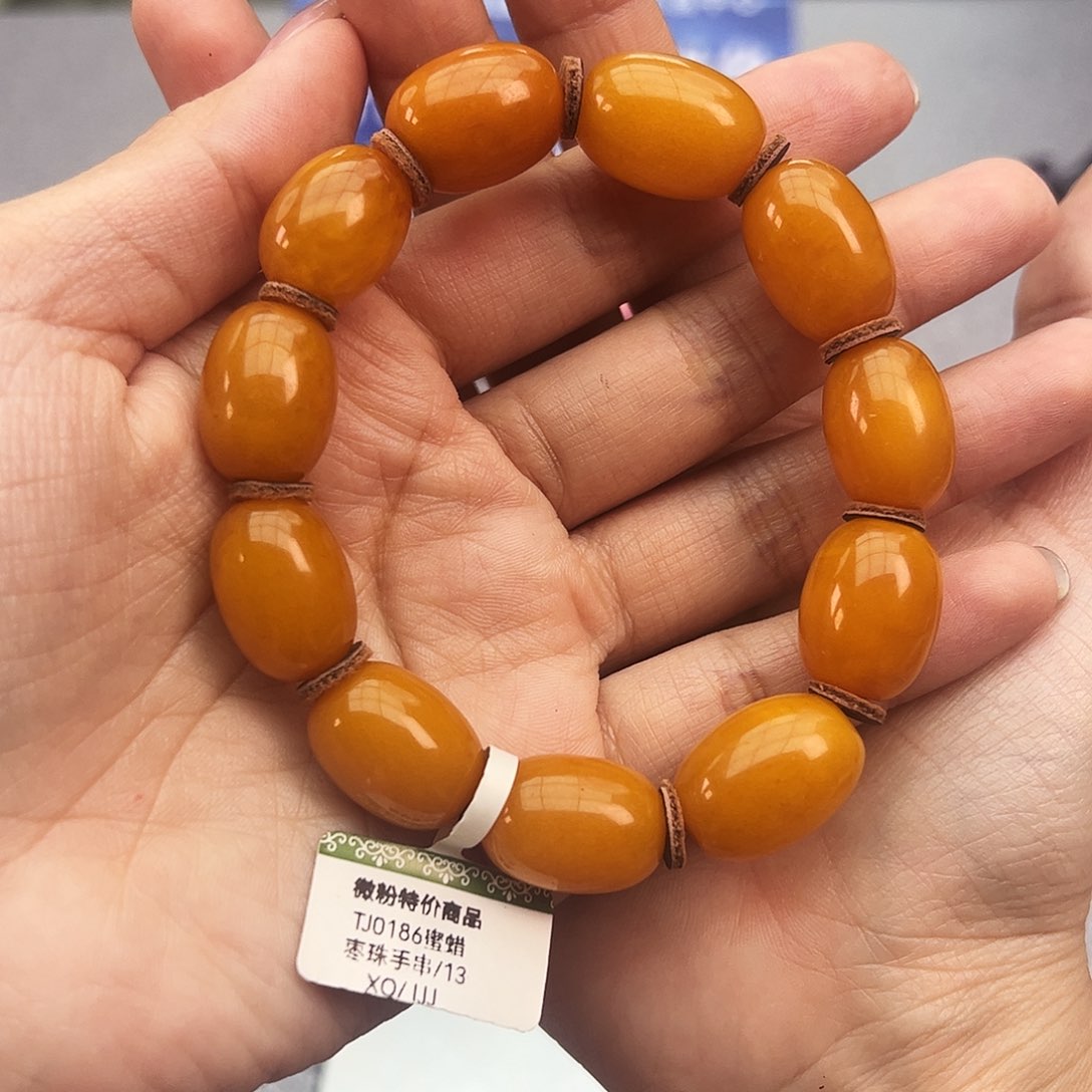 琥珀颈饰未镶嵌13m枣珠