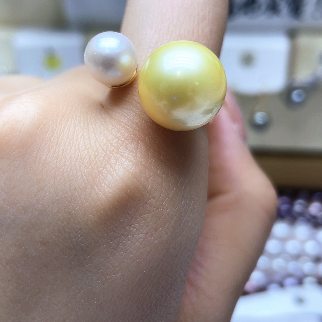 海水珍珠戒指银S925镶嵌