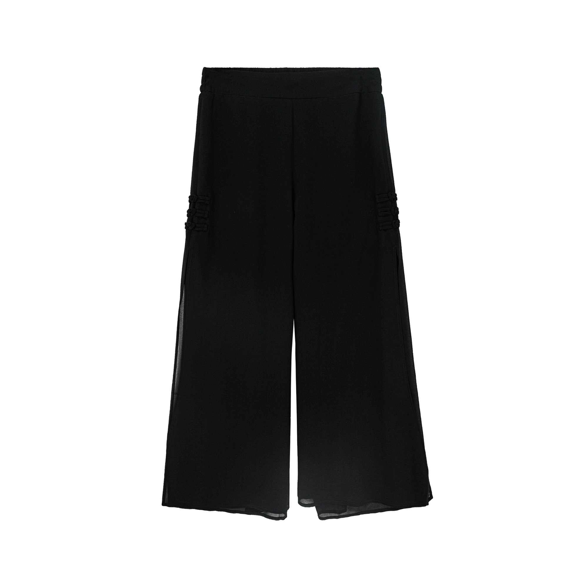 X26400【腿精攻略】开叉高腰宽松显瘦裙裤垂感九分阔腿裤4C