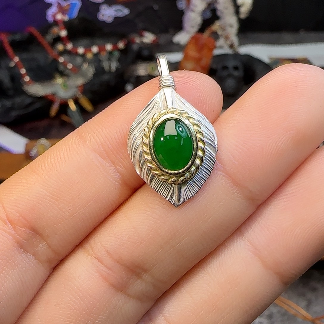 翡翠银S925镶嵌颈饰