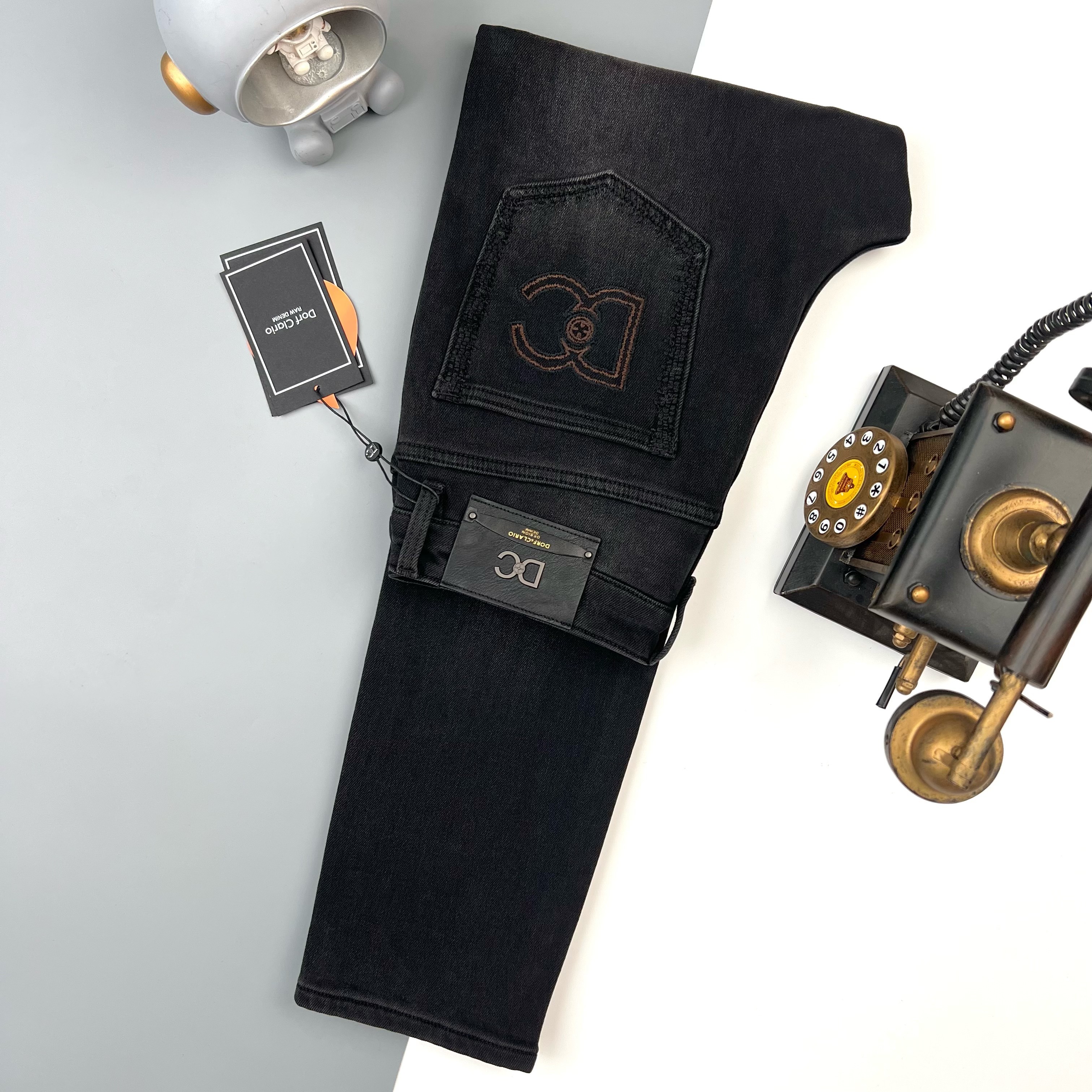 【97928-19】冬季新品男士轻奢弹力休闲水洗牛仔百搭修身小直筒裤