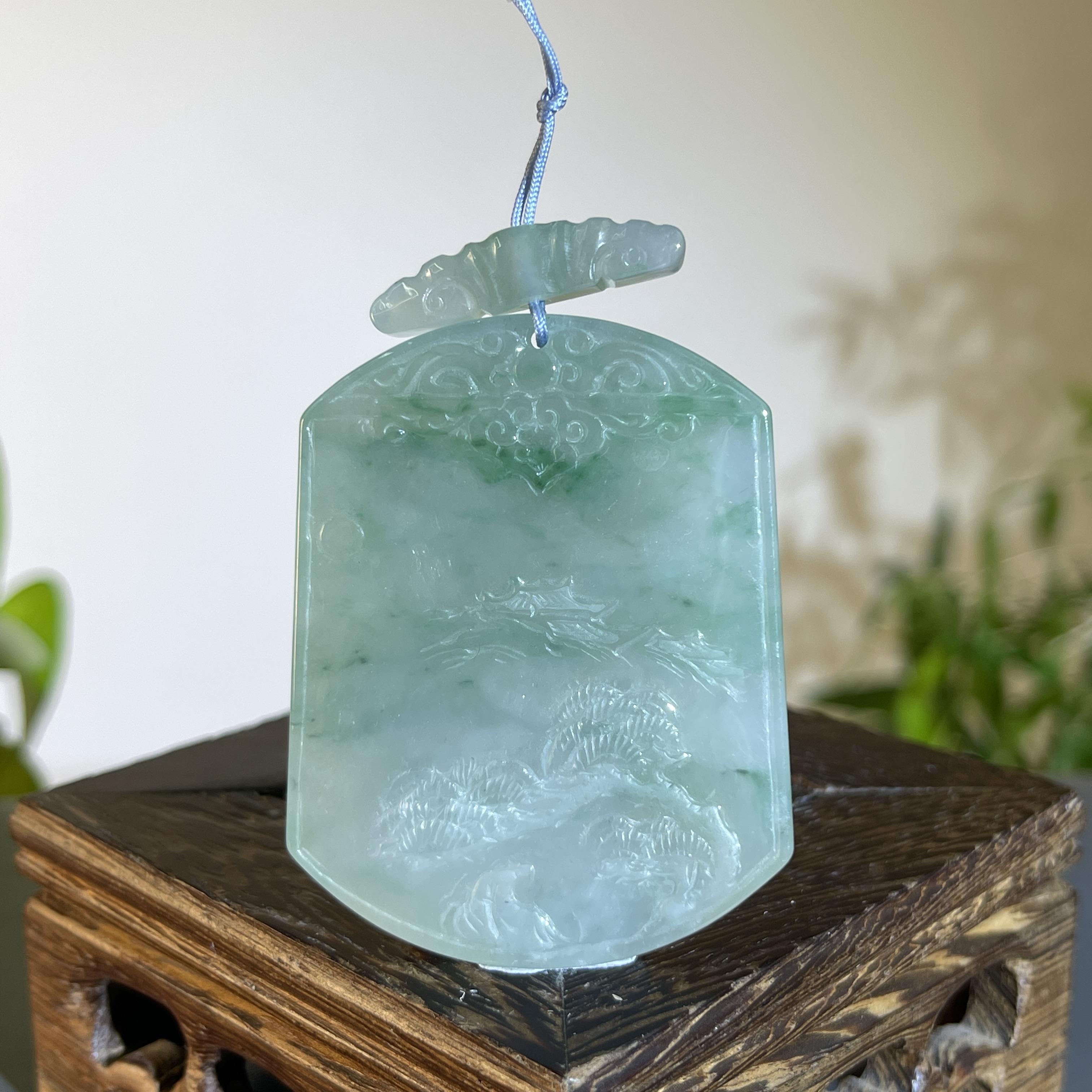 JXW10-115  天然缅甸A货翡翠  山水牌