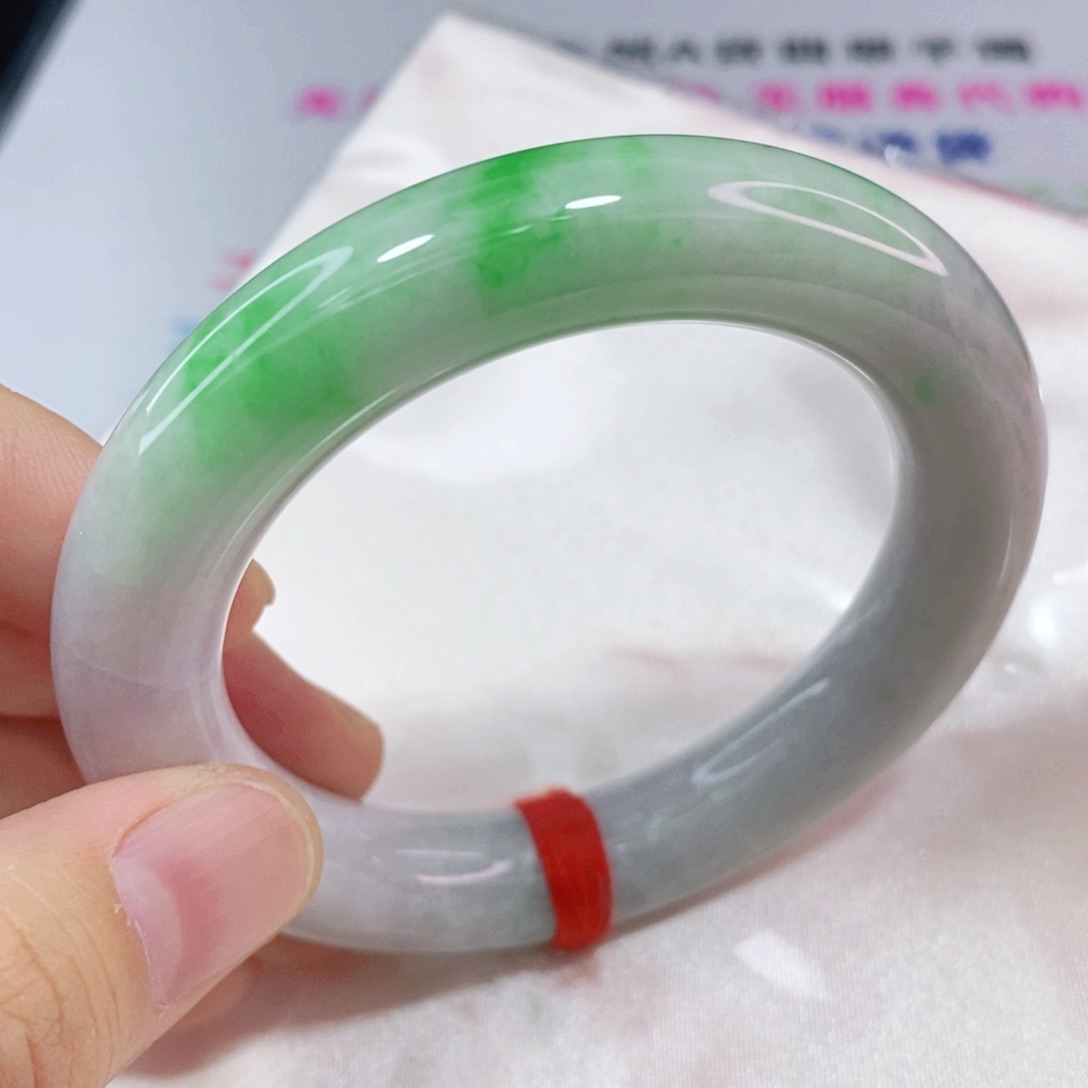 未镶嵌手镯翡翠55.6圈口圆条