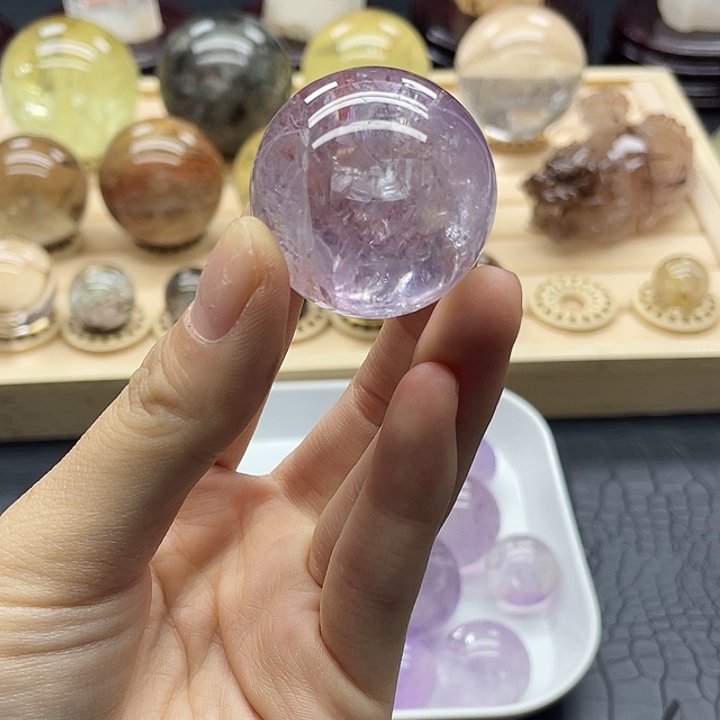 紫晶珠宝半成品未镶嵌25水晶石