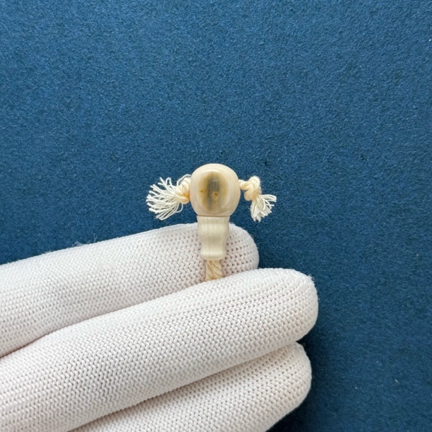 D36-83天然猛犸牙 蓝眼睛三通9.9*19mm支持复检假一罚十
