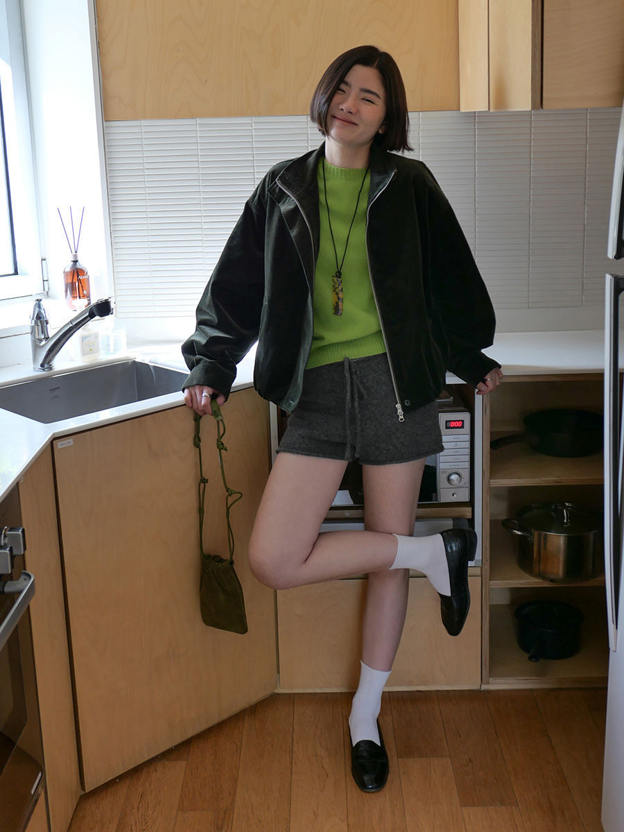 【素简】遛弯神裤藏肉显瘦抽绳羊毛休闲裤利落A版舒适短裤潮02376