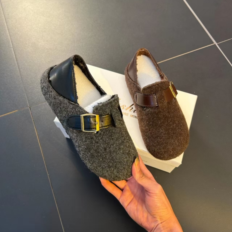 内增高5cm勃肯鞋棉鞋女冬季外穿一脚蹬2025新款加绒棉鞋