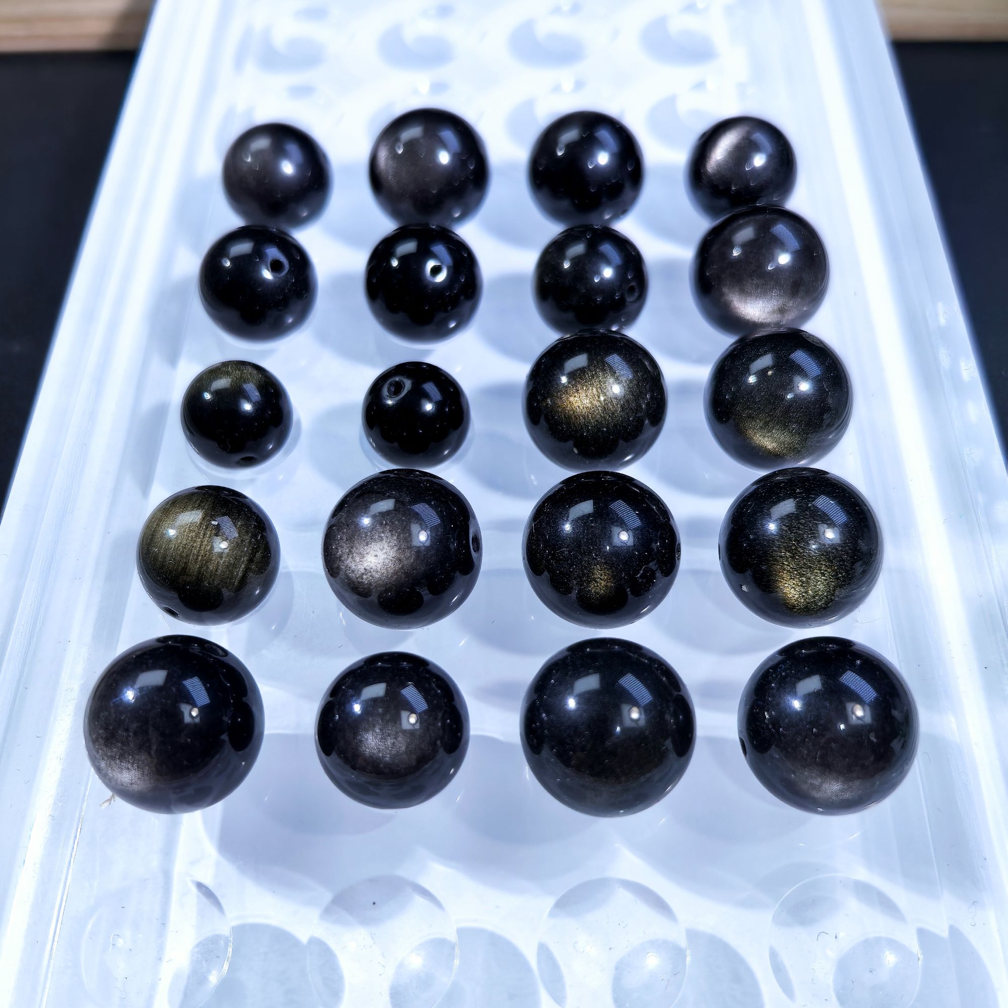 银耀金耀黑耀石单珠DIY散珠尺寸可选多样性