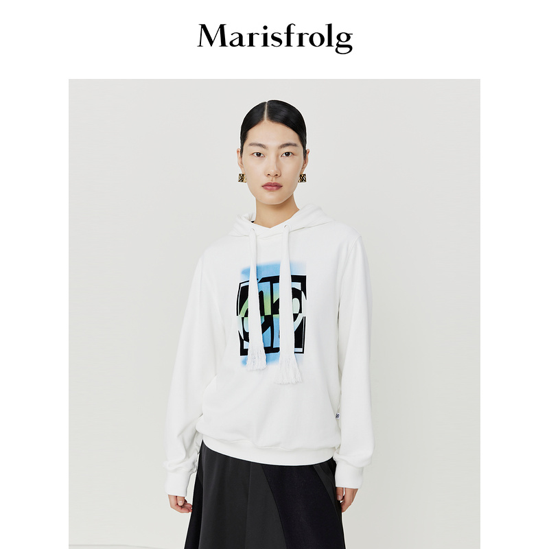 Marisfro/玛丝菲尔连帽印花帽衫套头卫衣秋冬A1CX46281