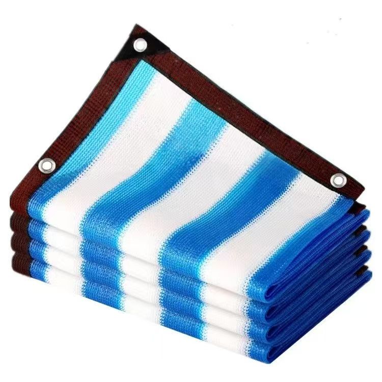 新款蓝白条遮阳网加密加厚阳台大棚庭院楼顶户外抗老化农用通用