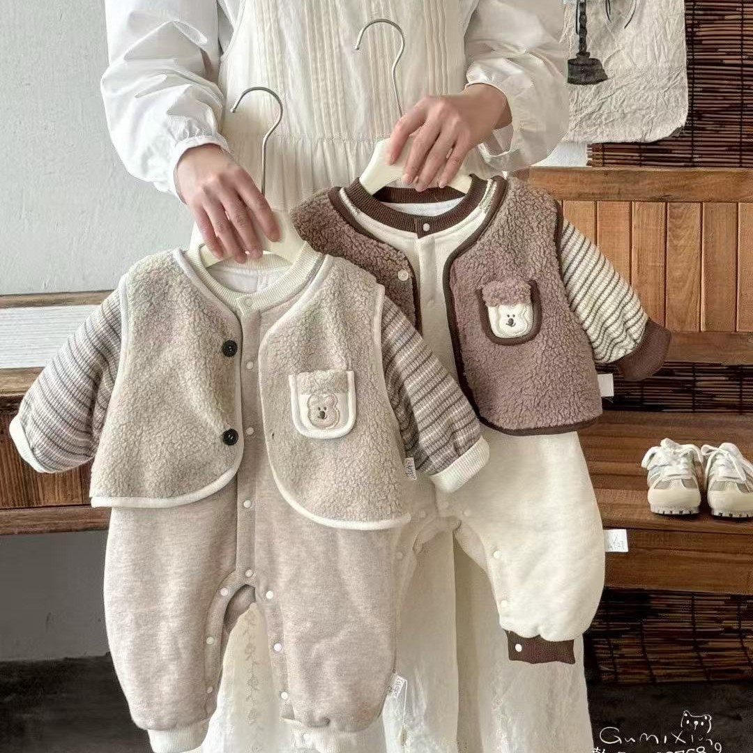 长爬A类通用不限季节哈衣爬服冬季宝宝可爱风公主风儿童加厚秋冬