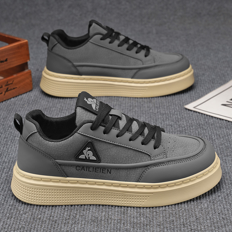 春秋季男鞋新款透气板鞋子男学生潮流百搭厚底运动鞋休546