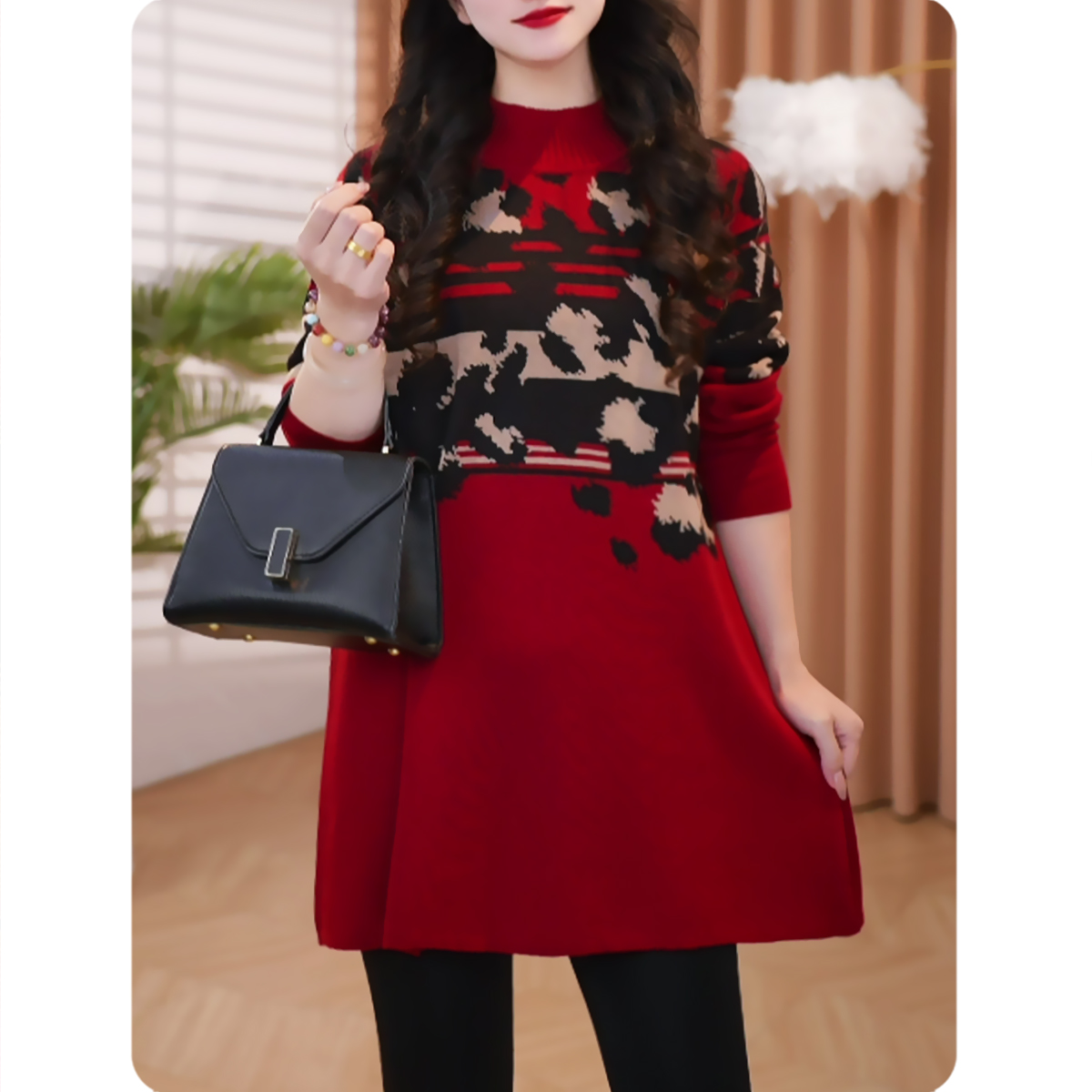 |墨影|新款时髦女士毛衫优雅上衣显瘦女装4ZS01CZ221