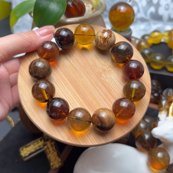 琥珀未镶嵌珠宝奇石17mm多宝