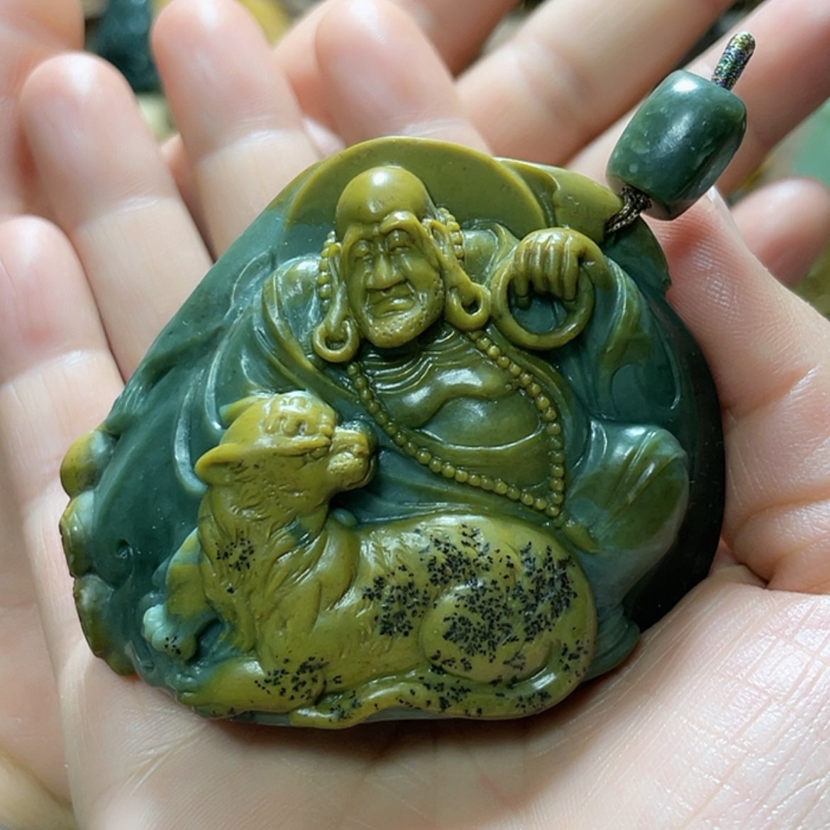 【闪购商品】岫岩河磨玉（透闪石质玉）把件未镶嵌秋*