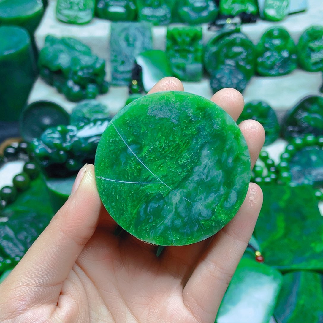 淘***淘和田玉（碧玉）未镶嵌珠宝奇石