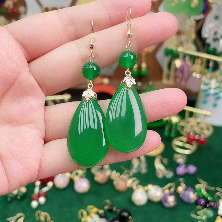 玛瑙/玉髓耳钉合金