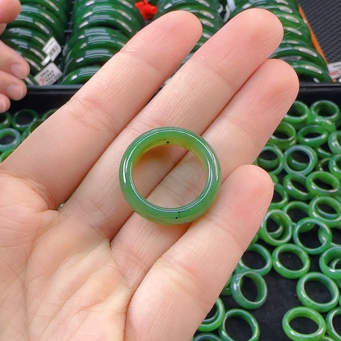 未镶嵌戒指和田玉碧玉戒圈卡17、18多样性发其一