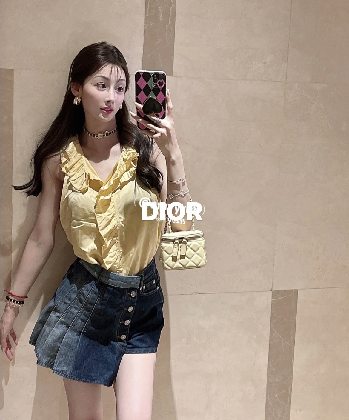 99新 DIOR/迪奥 Dior/迪奥/牛仔百褶半裙 34码 全新带吊 GM002327