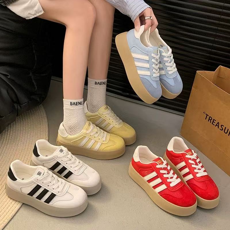 【宝贝家】3327真皮厚底透气网板鞋高品质