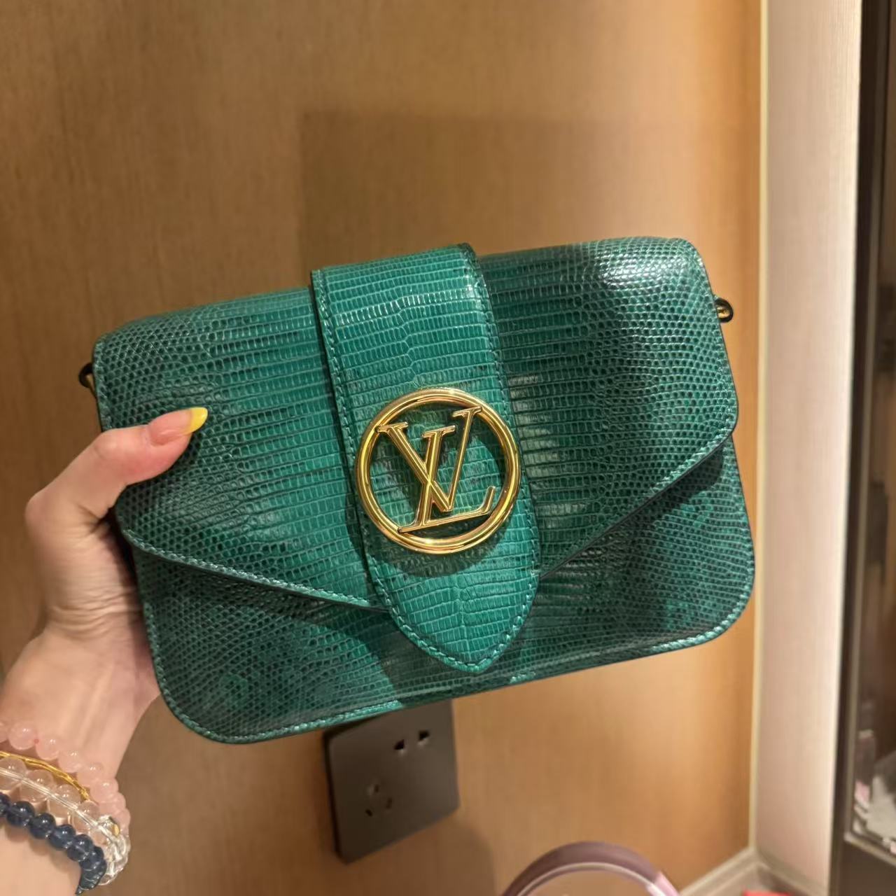 95新 LouisVuitton/路易威登 lv 绿色蜥蜴/二奢包包