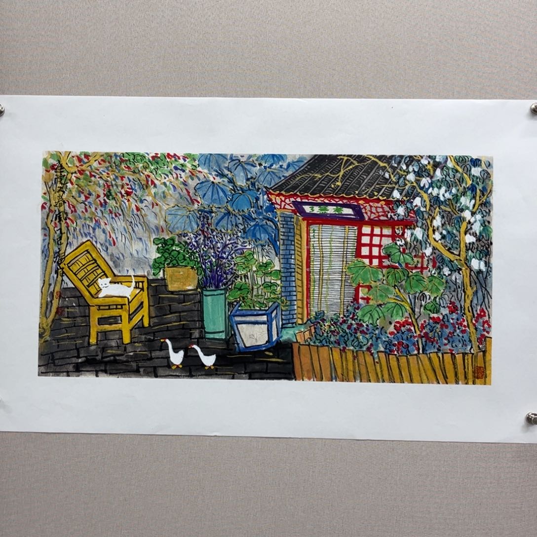 国画艺术家真人手绘