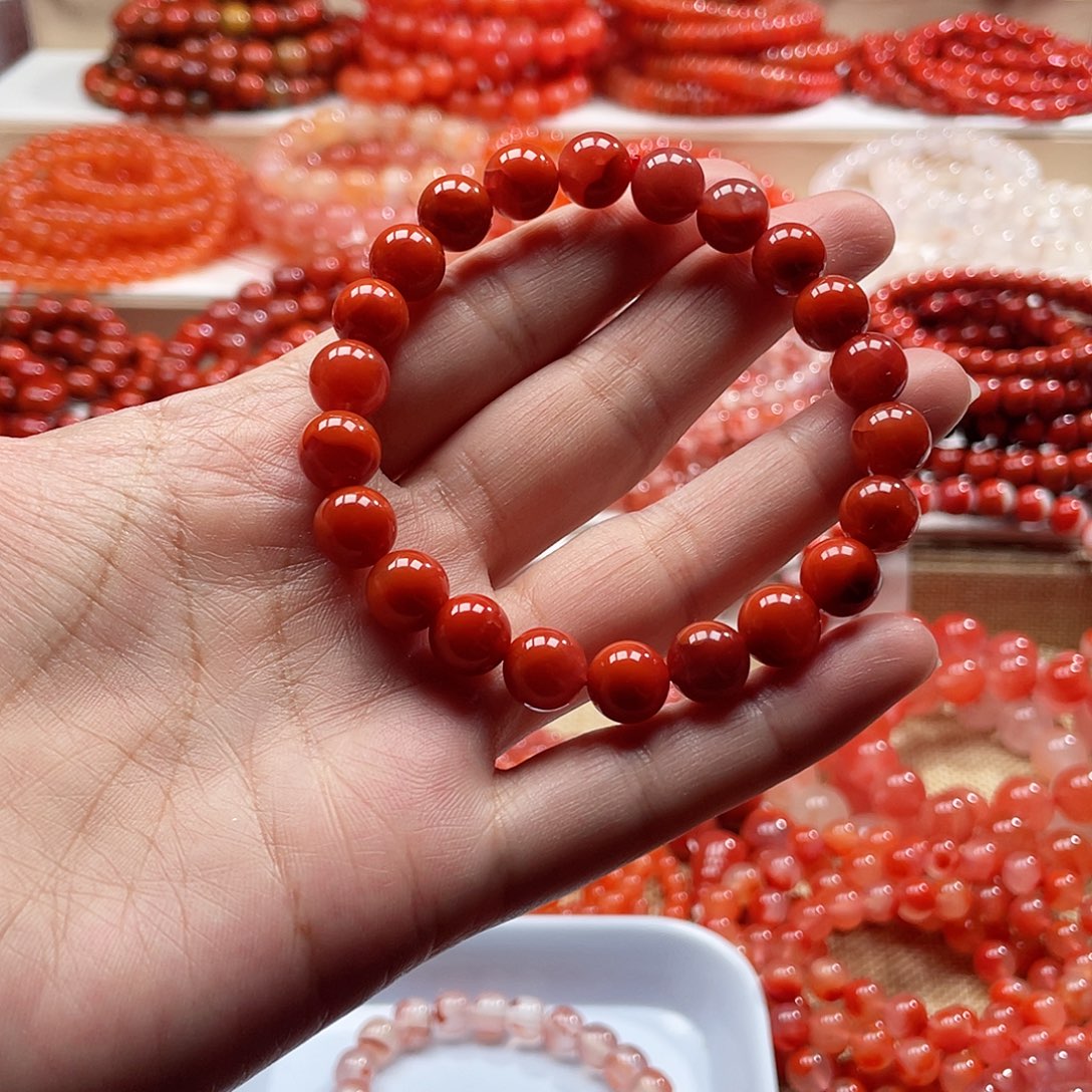 南红玛瑙未镶嵌手链