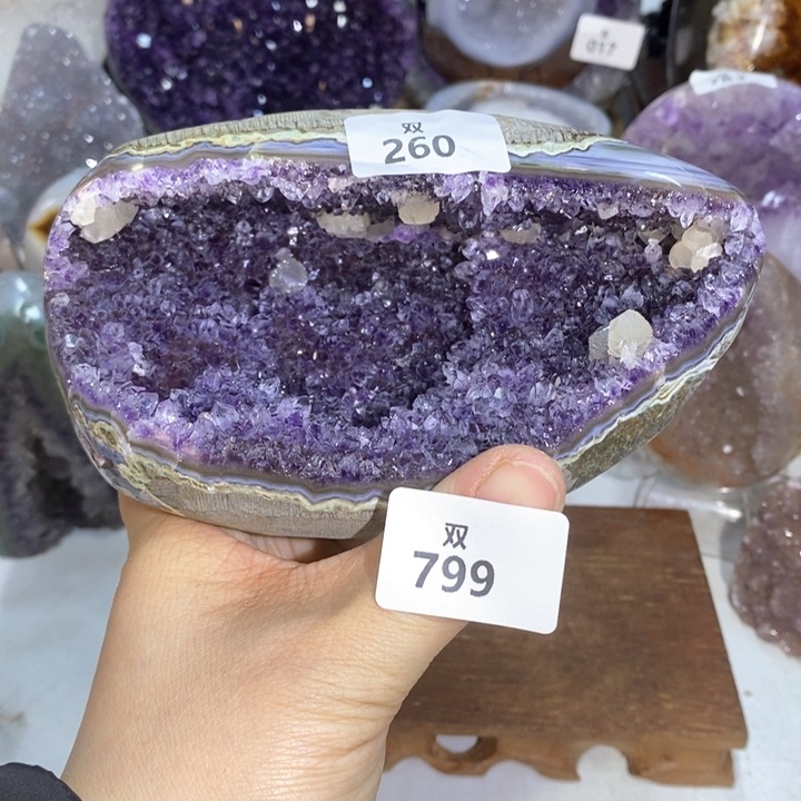 水晶大型摆件（非配饰）未镶嵌方解石