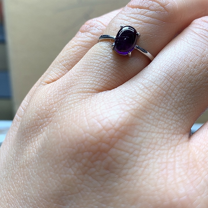 水晶水晶戒指银S925镶嵌