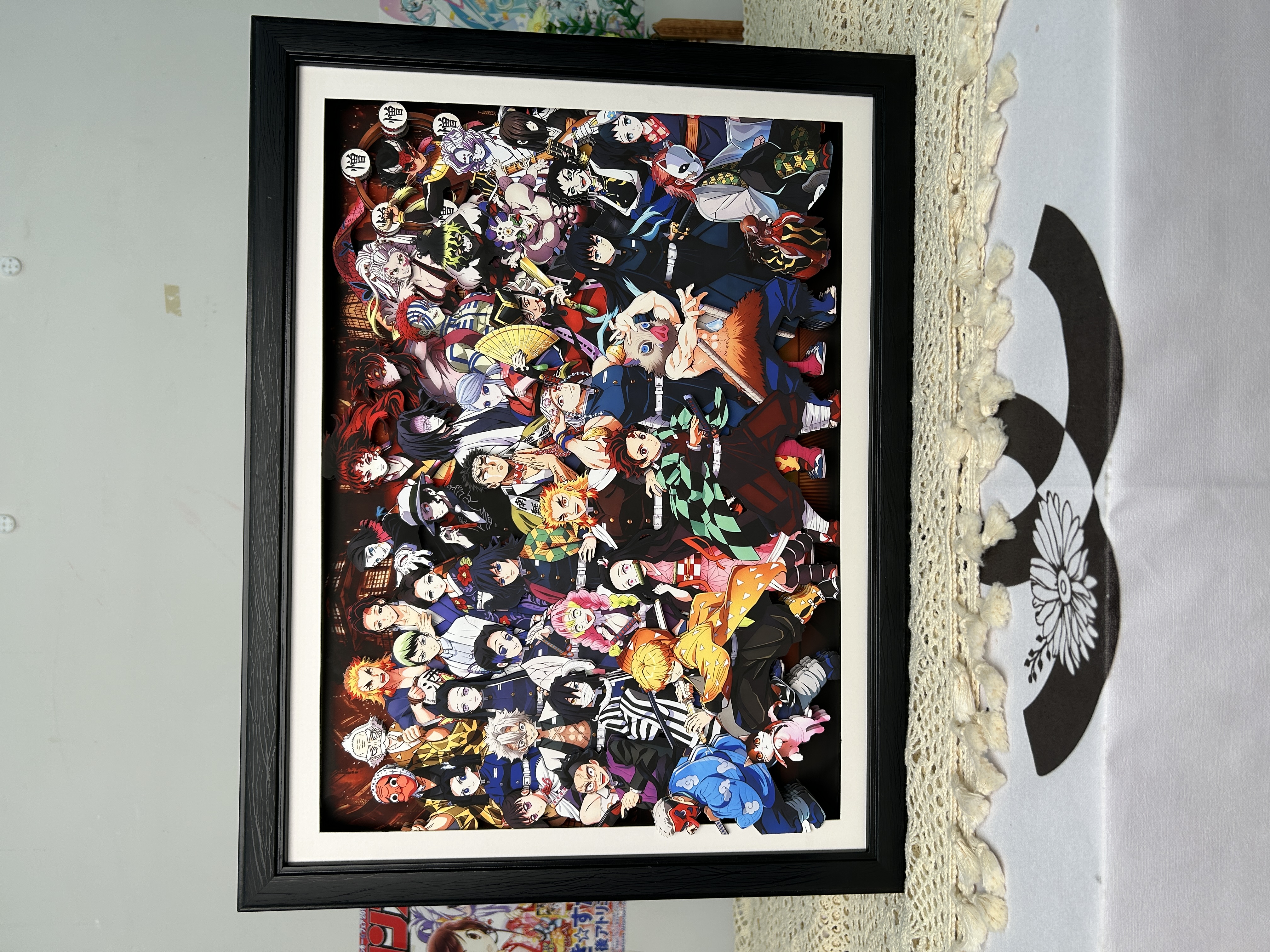 GMA71/49*38CM无限城战斗全家福鬼灭之刃3D立体客厅装饰画壁画