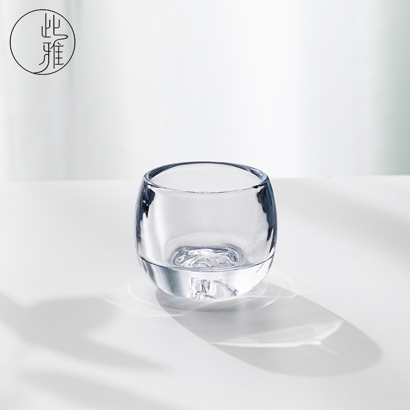 「此雅」水晶主人杯盘龙浮雕龙年茶具送礼扳指杯茶杯耐热加厚手工