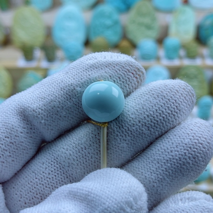 绿松石未镶嵌珠宝奇石13+mm