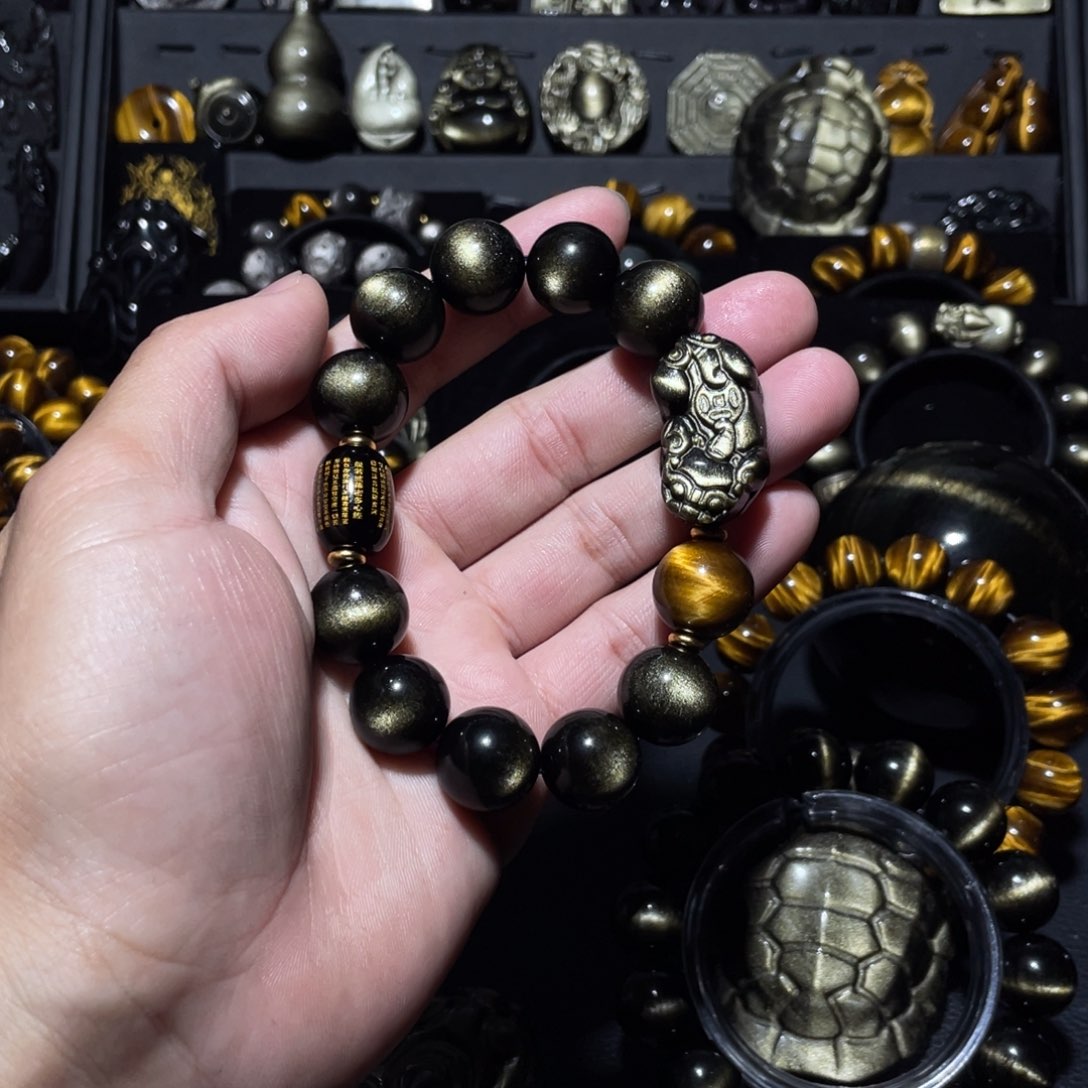 未镶嵌黑曜岩珠宝奇石喜**康