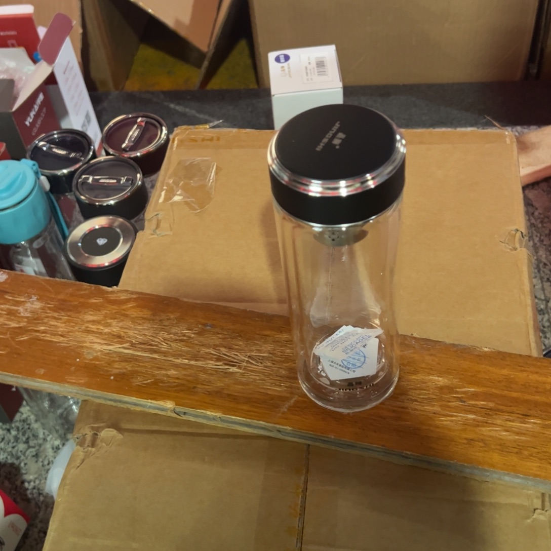 晶双层玻璃杯370橄榄绿色玻璃杯370➕杯套