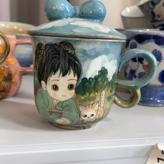 瓦当景德镇釉下手绘陶瓷 