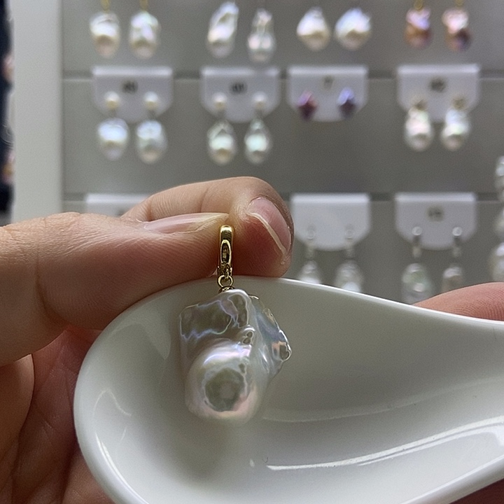 淡水珍珠银S925镶嵌颈饰59