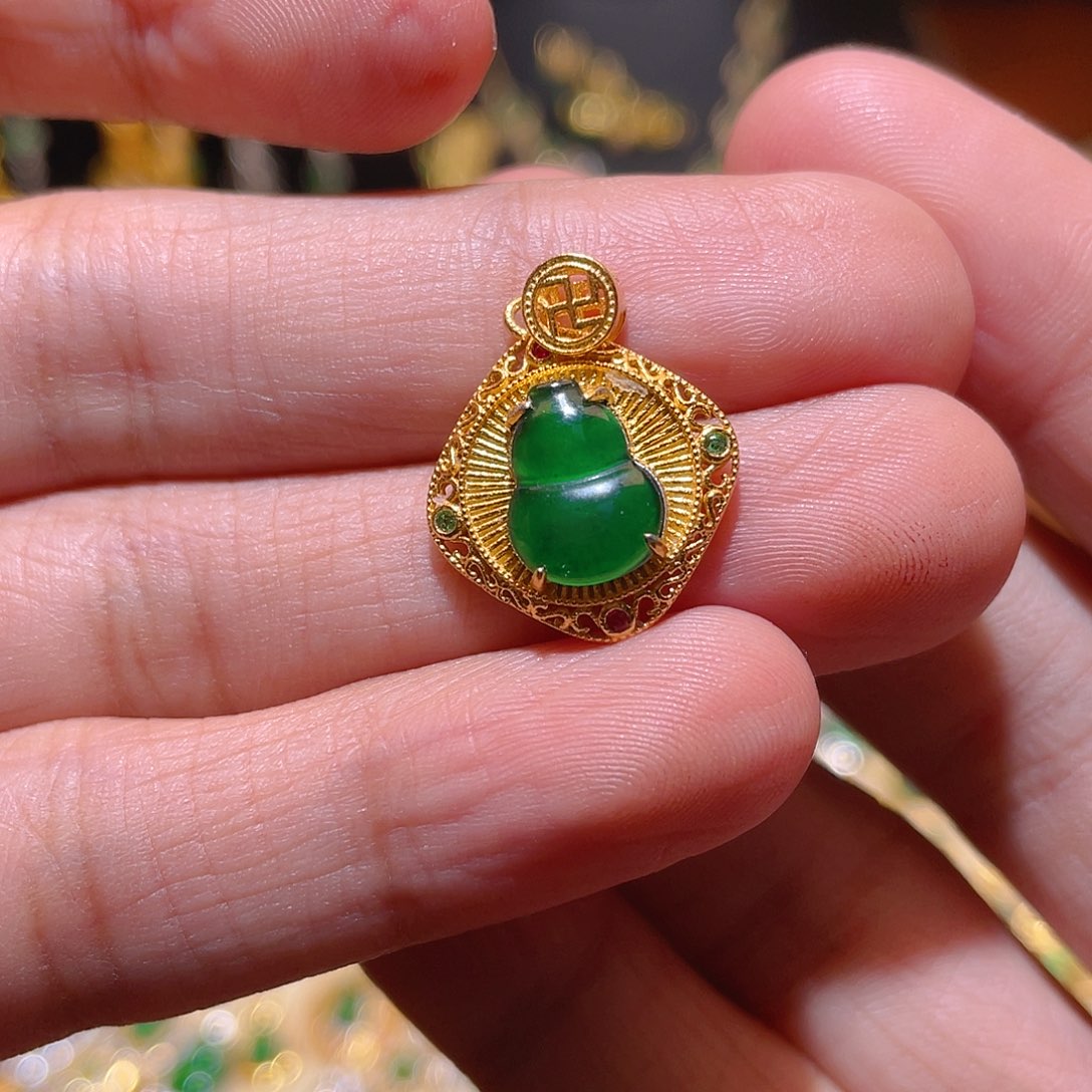 翡翠吊坠(不含链)银S925镶嵌