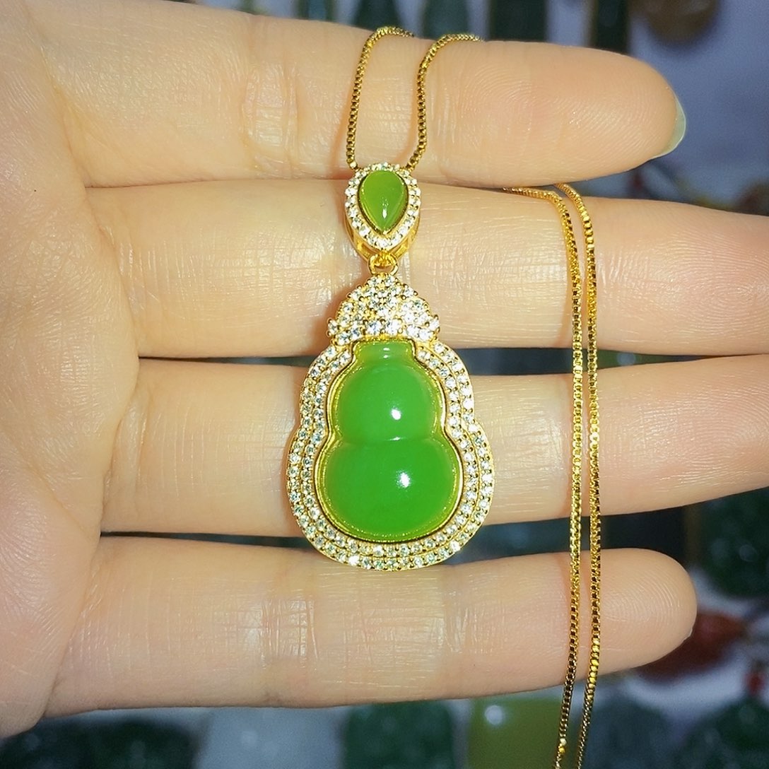 和田玉银S925镶嵌颈饰