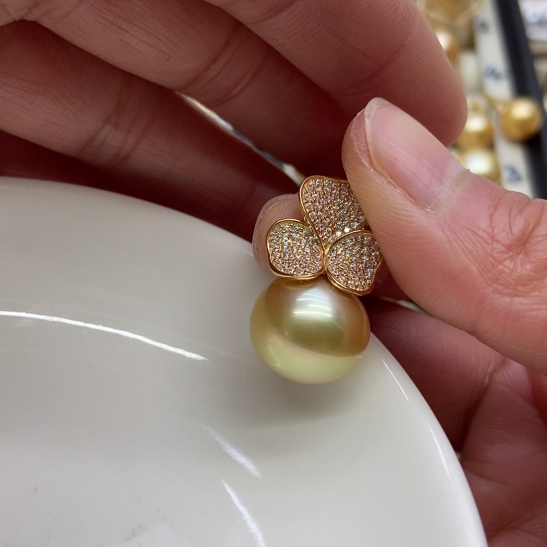 海水珍珠吊坠(不含链)银S925镶嵌