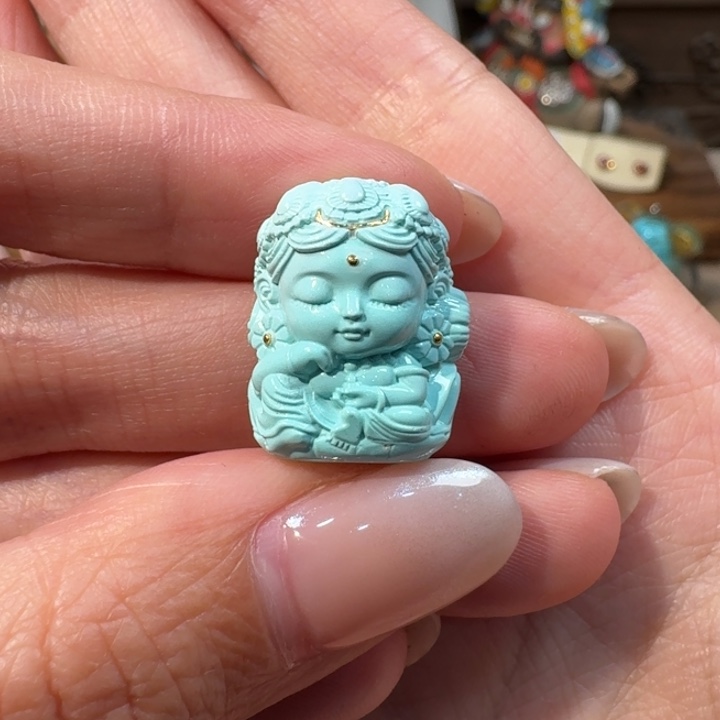 绿松石未镶嵌度母