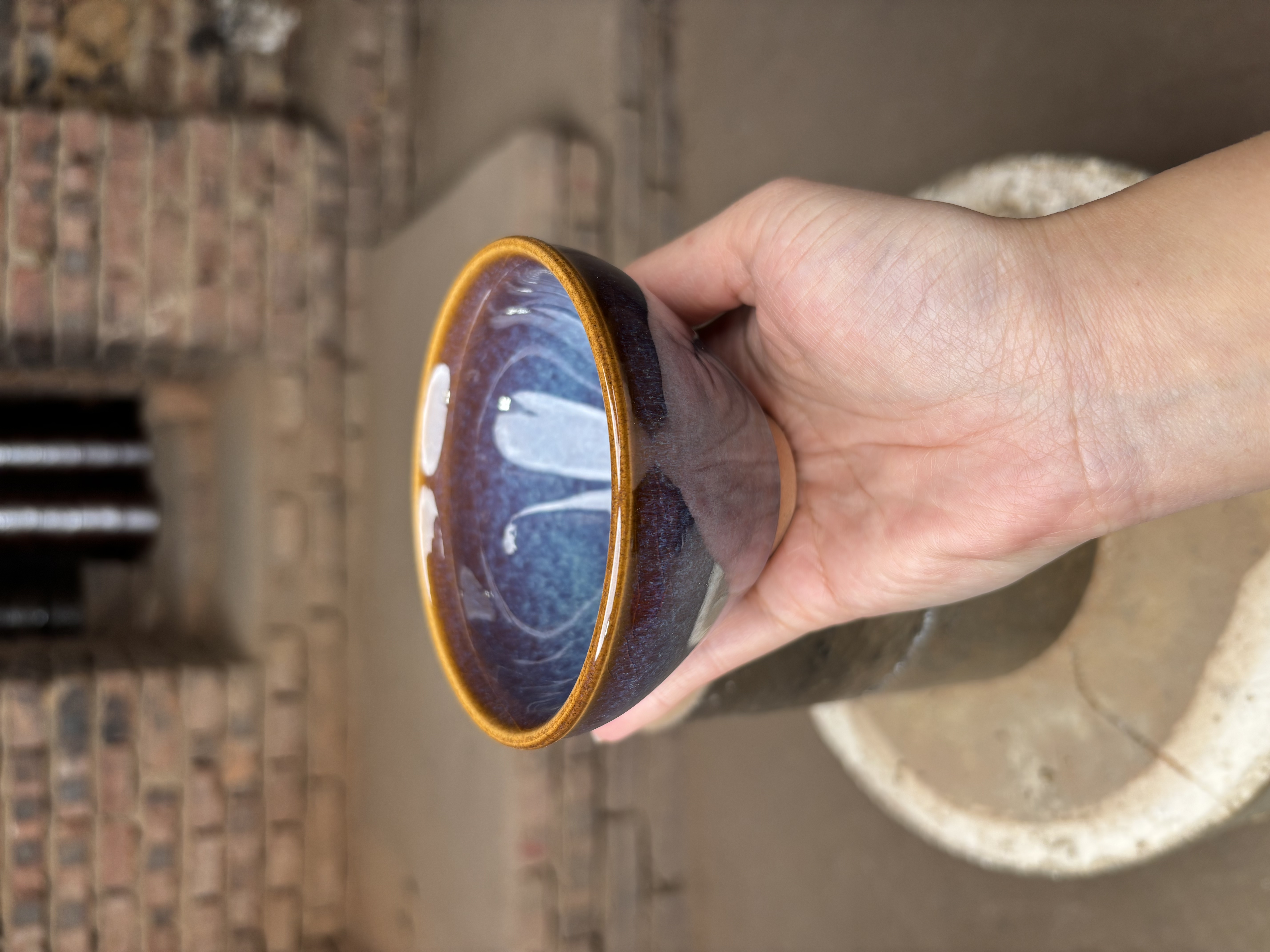 闪购 建窑建盏 回蓝 茶器主人杯礼盒装带溯源证书 电烧